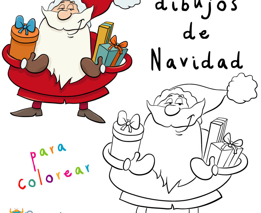 50 dibujos navideños para colorear (dibujos de Navidad fáciles para pintar)  - Pequeocio