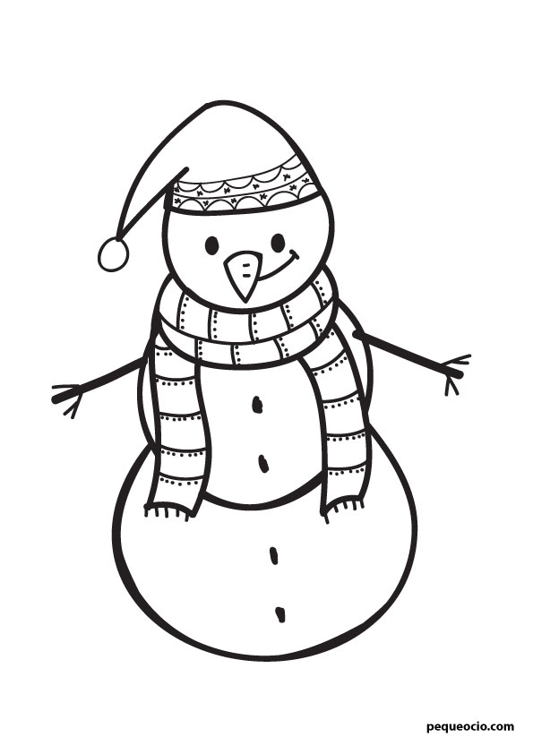 Dibujos de Navidad de muñecos de nieve.