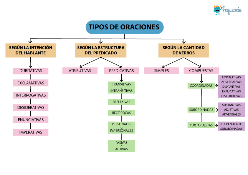 Tipos De Oraciones Explicación Resumen Y Ejemplos Pequeocio