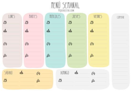 Menu Semanal Plantilla