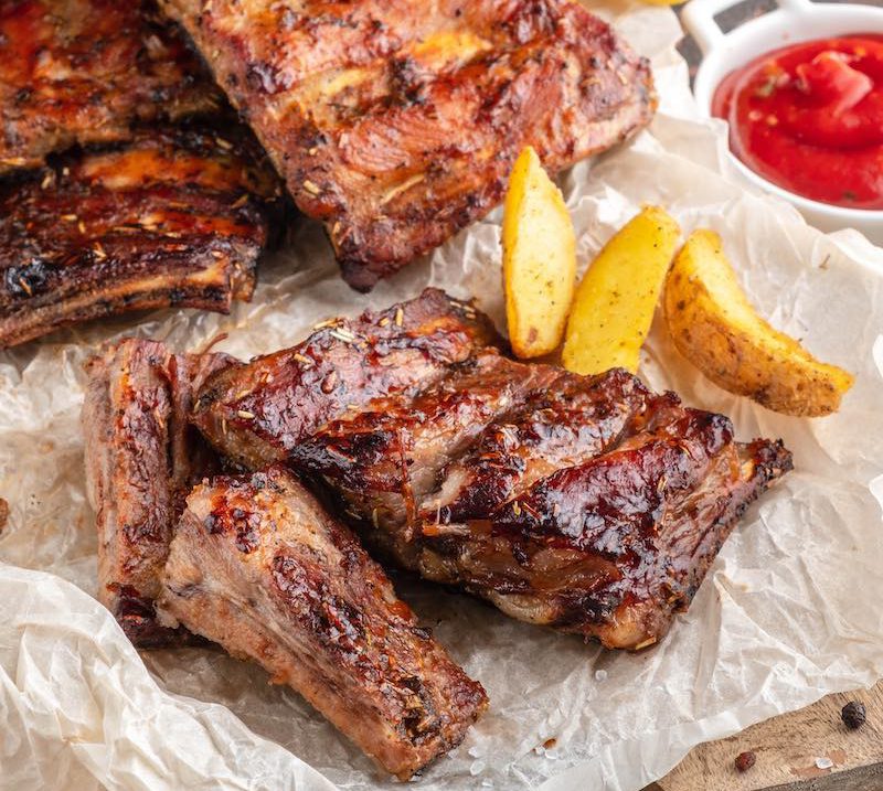 Costillas de cerdo al horno (glaseadas con miel)