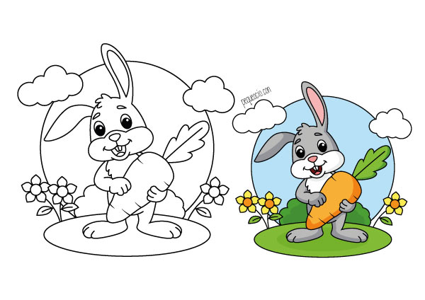 Dibujos De Conejitos De Pascua