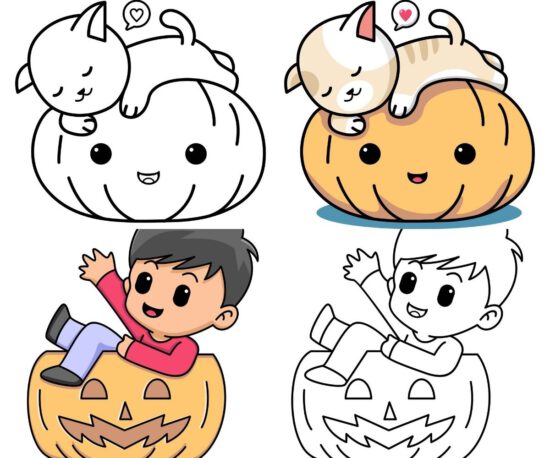 kawaii halloween para colorear