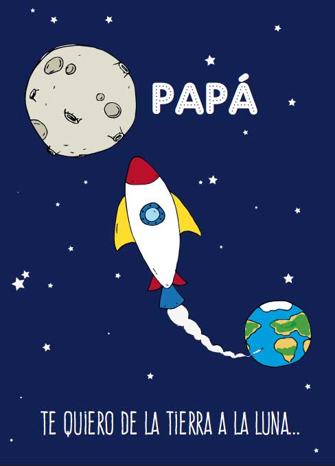 Tarjeta Dia Del Padre De La Tierra A La Luna