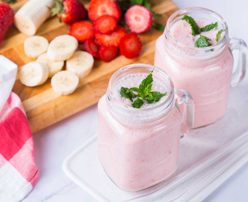 batido de fresa y plátano receta