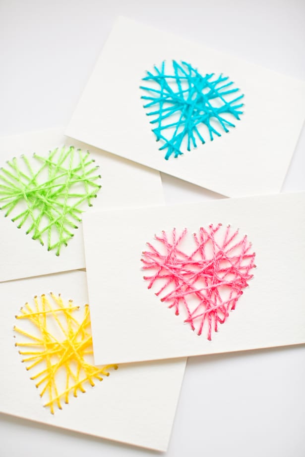 Yarn String Heart Card Kids