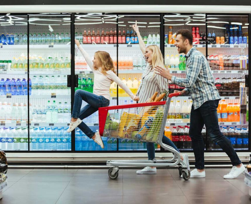 de compras con niños