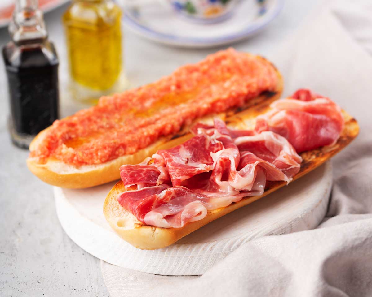 Desayuno Andaluz Receta Tostadas Con Tomate Y Jamon Iberico