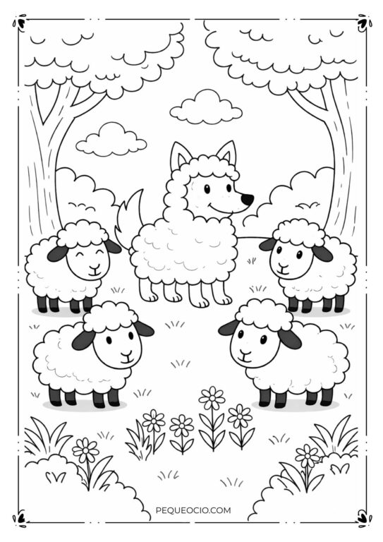 El Lobo Con Piel De Oveja Dibujo Para Colorear