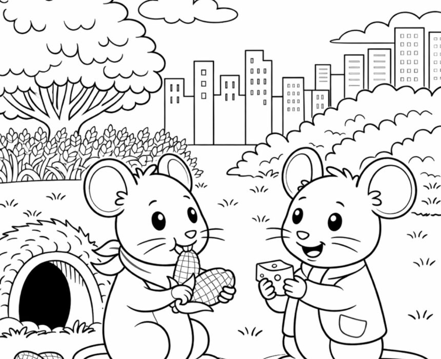 el raton de campo y el raton de ciudad fabula para colorear