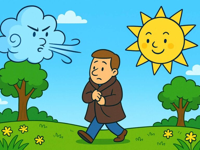 el viento y el sol fabula Esopo