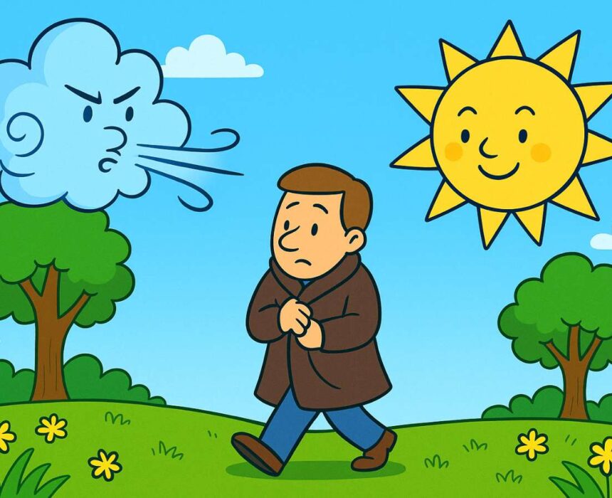 el viento y el sol fabula Esopo
