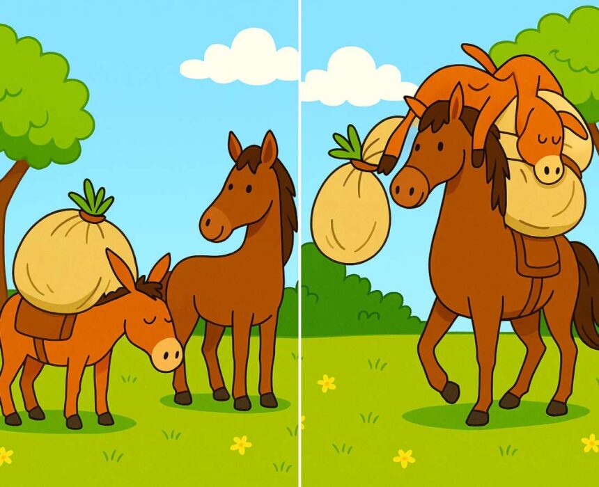 fabula el asno y el caballo