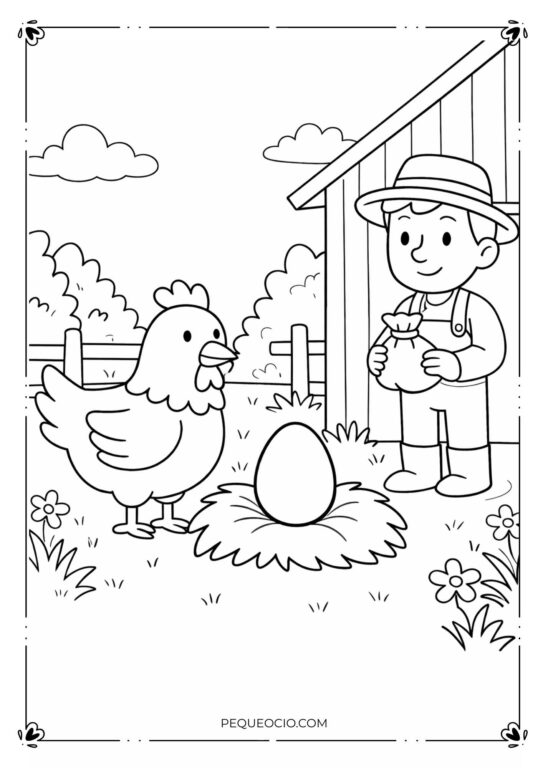 La Gallina De Los Huevos De Oro - Pequeocio Dibujo Para Colorear La Gallina De Los Huevos De Oro