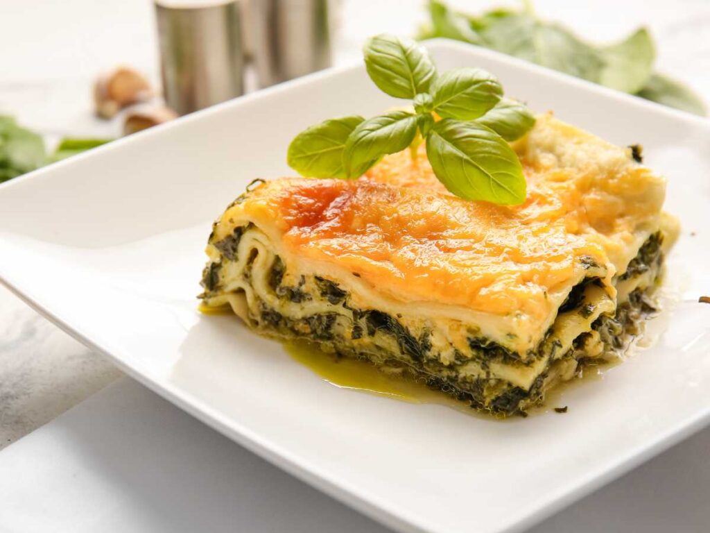 Lasaña de verduras con espinacas
