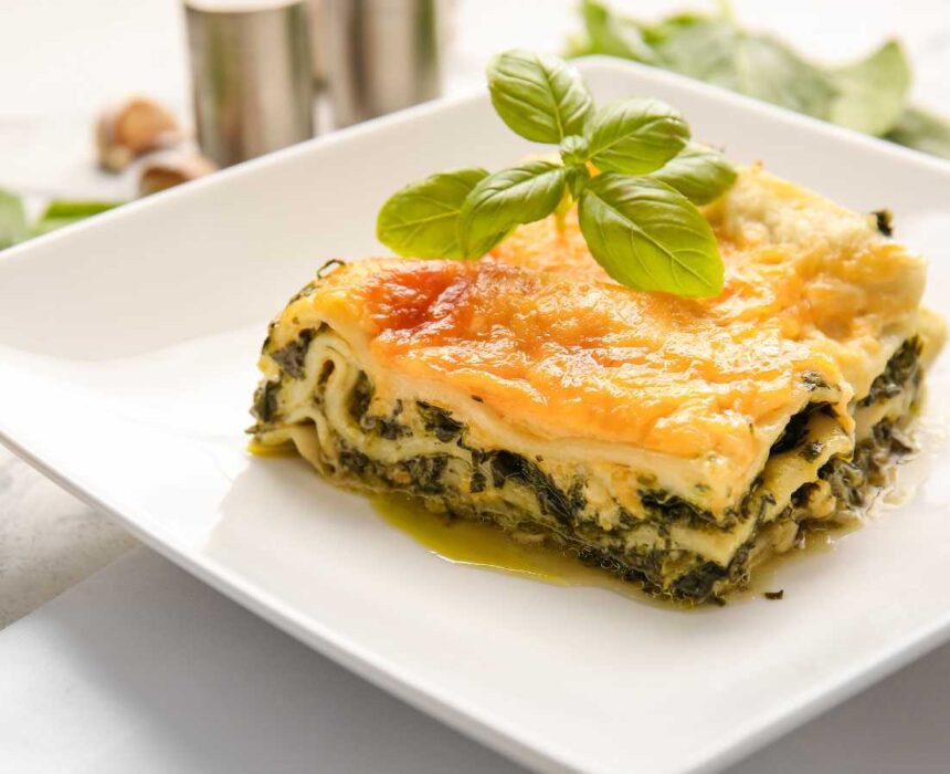Lasaña de verduras con espinacas