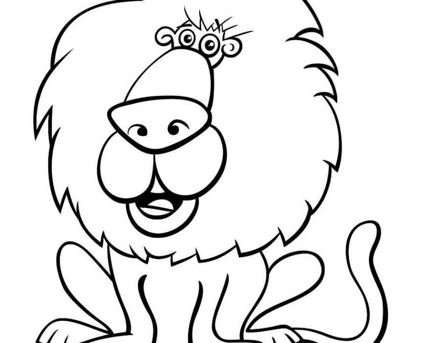 dibujo de león gracioso para colorear
