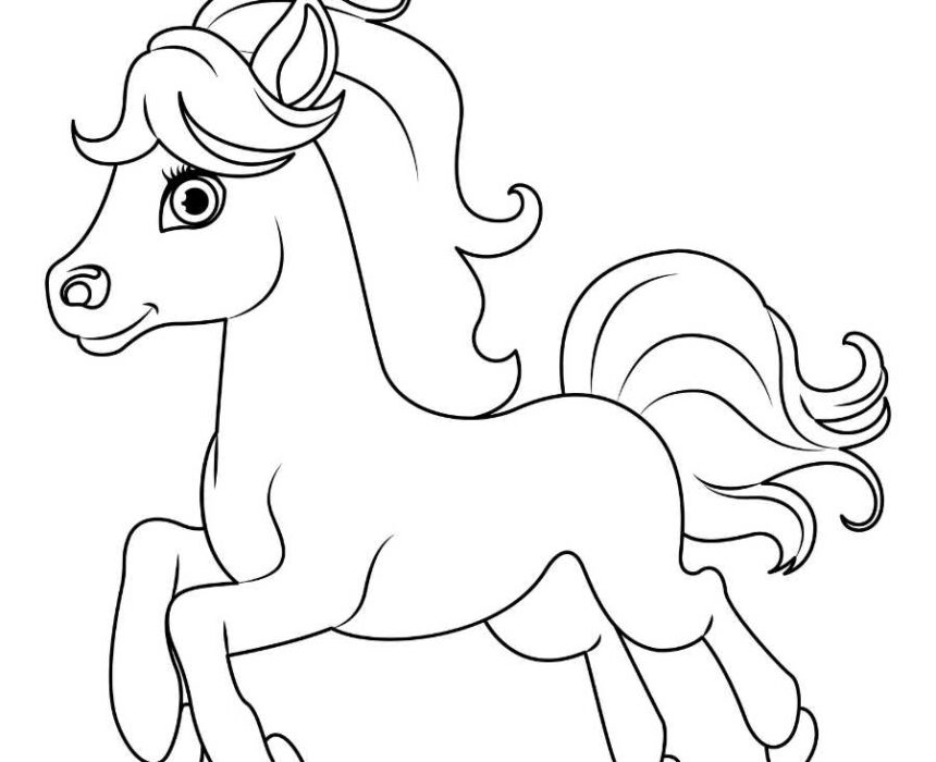 dibujo para colorear de caballo corriendo