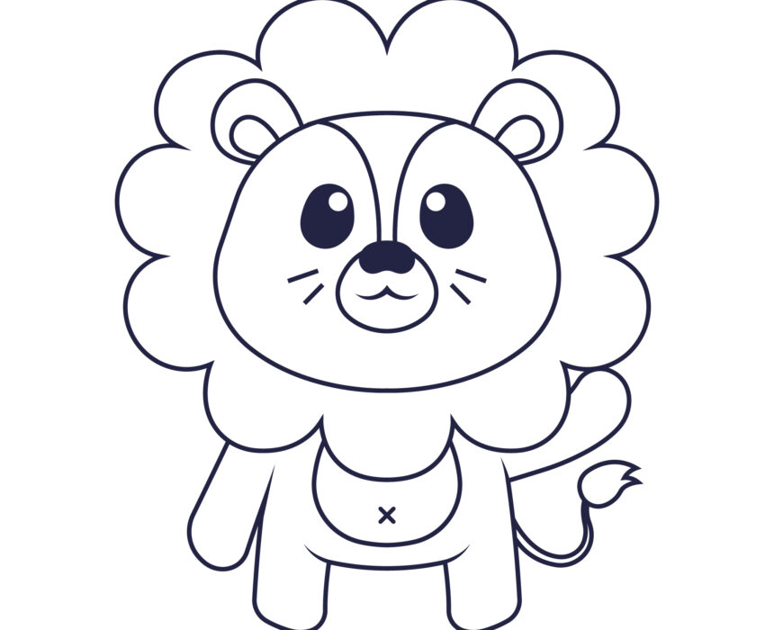 dibujo para colorear facil de leon