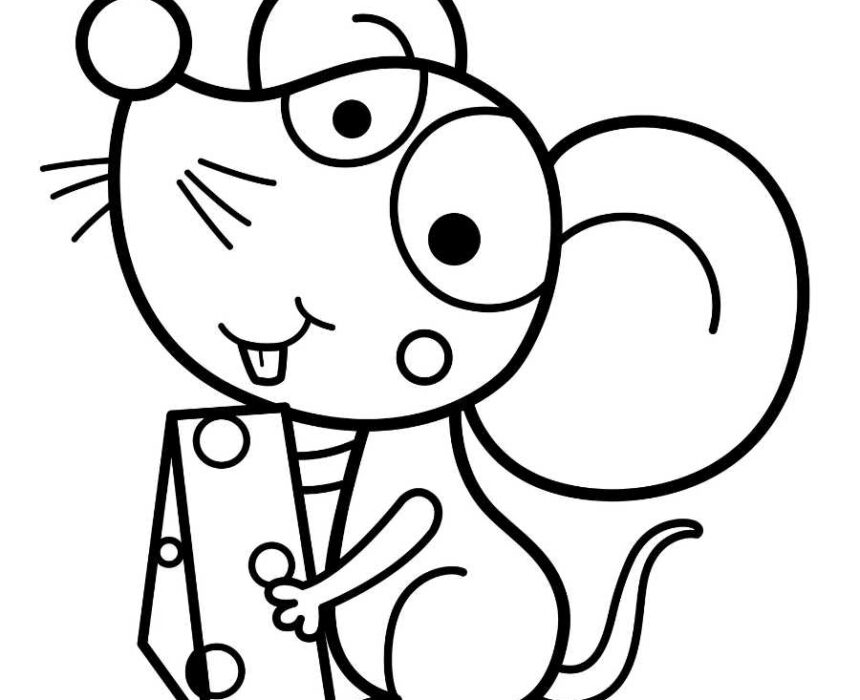 dibujo para colorear facil raton