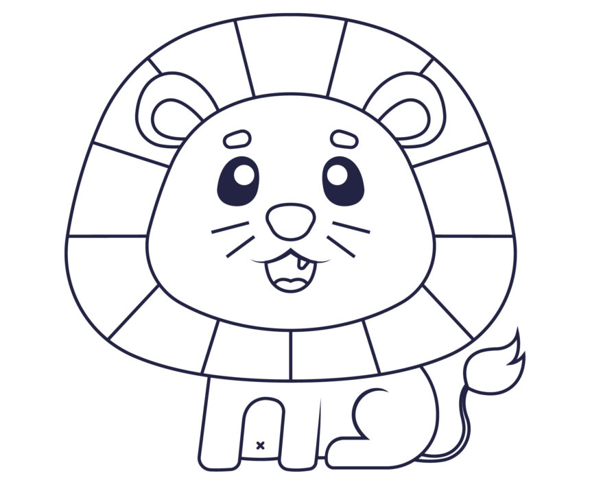 dibujo de león para colorear para niños pequenos