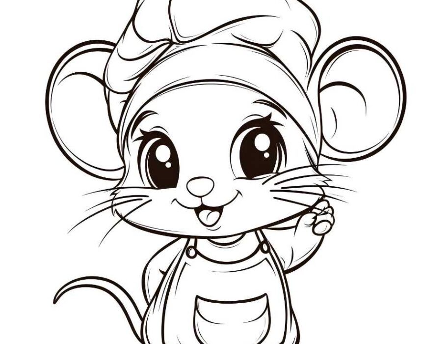dibujo para colorear raton cocinero