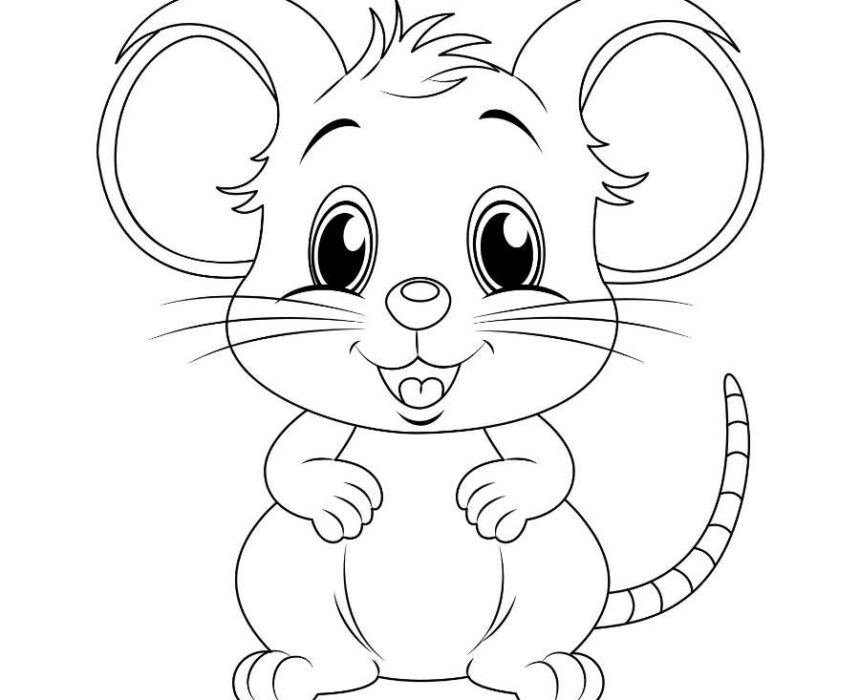 dibujo para colorear raton simpatico