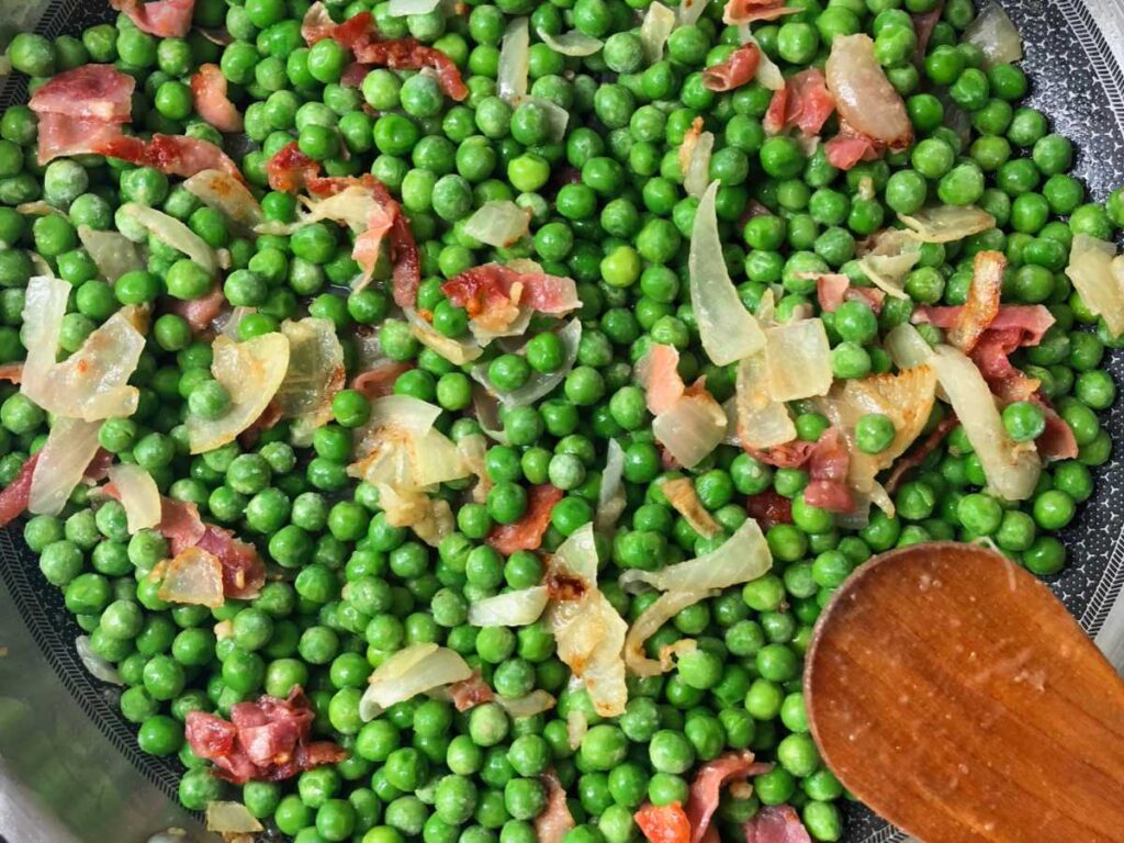 Receta de guisantes con jamón