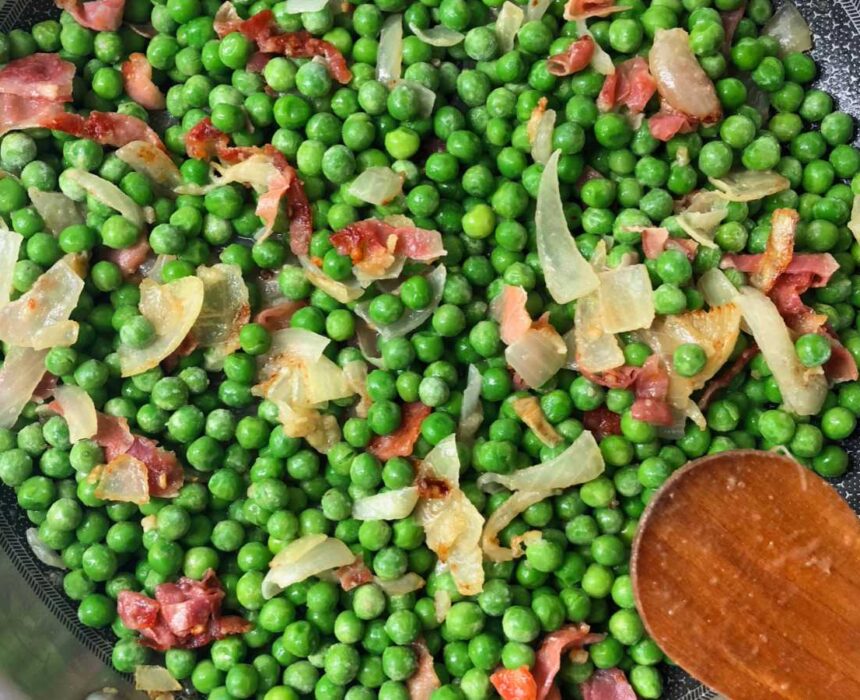 Receta de guisantes con jamón