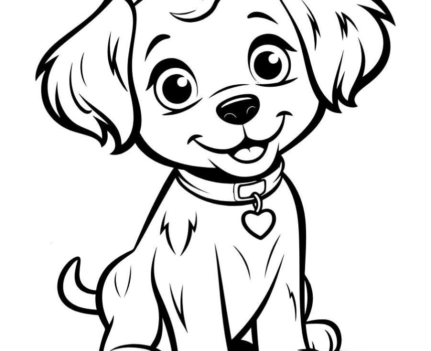 dibujo de perrito simpatico para colorear