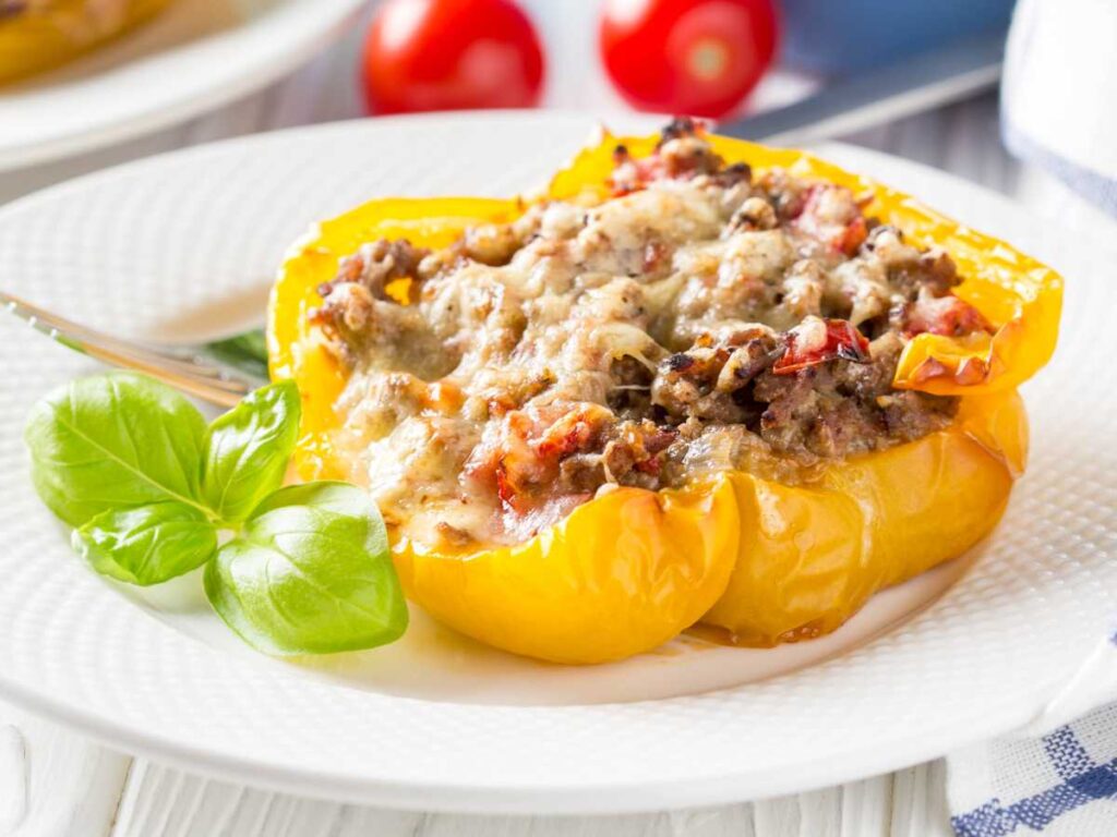Pimientos rellenos con carne picada