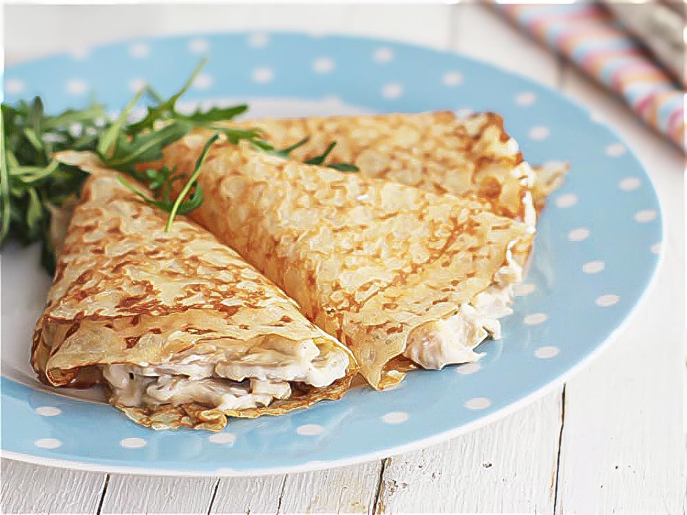 Crepes Salados (Masa Y 10 Rellenos Fáciles) - Pequeocio Crepes Salados Con Pollo