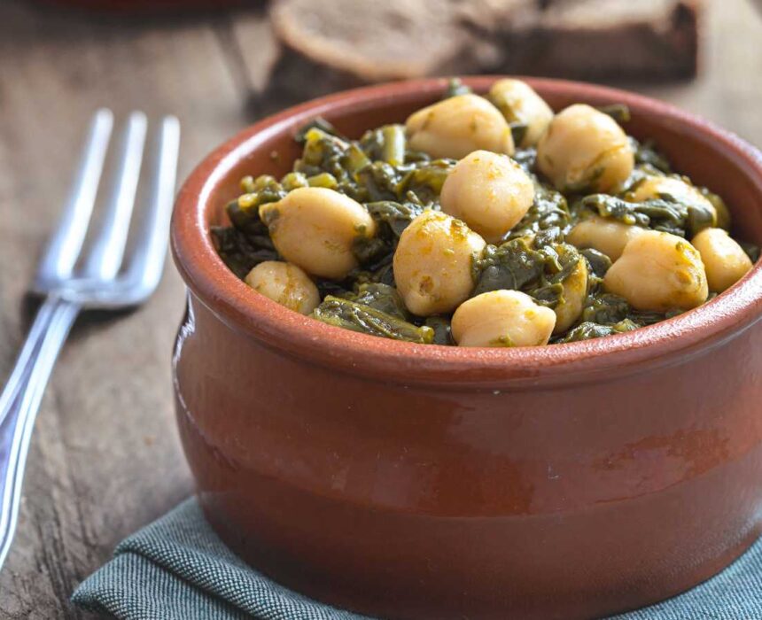 Cómo hacer garbanzos con espinacas