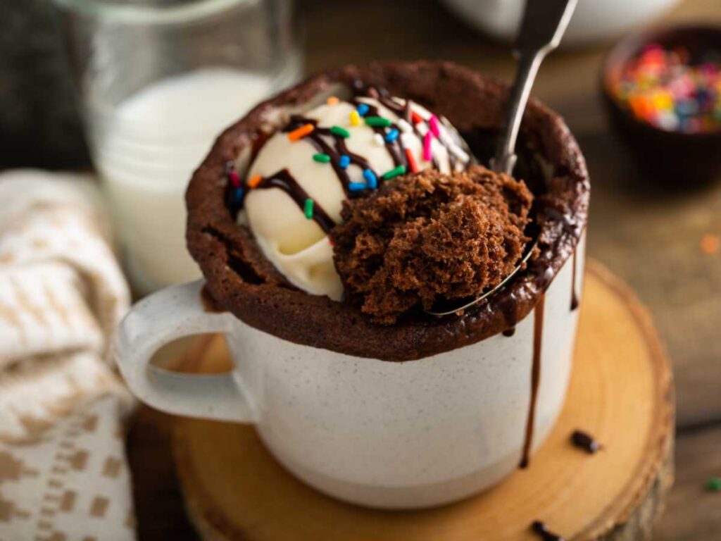 Brownie a la taza en microondas
