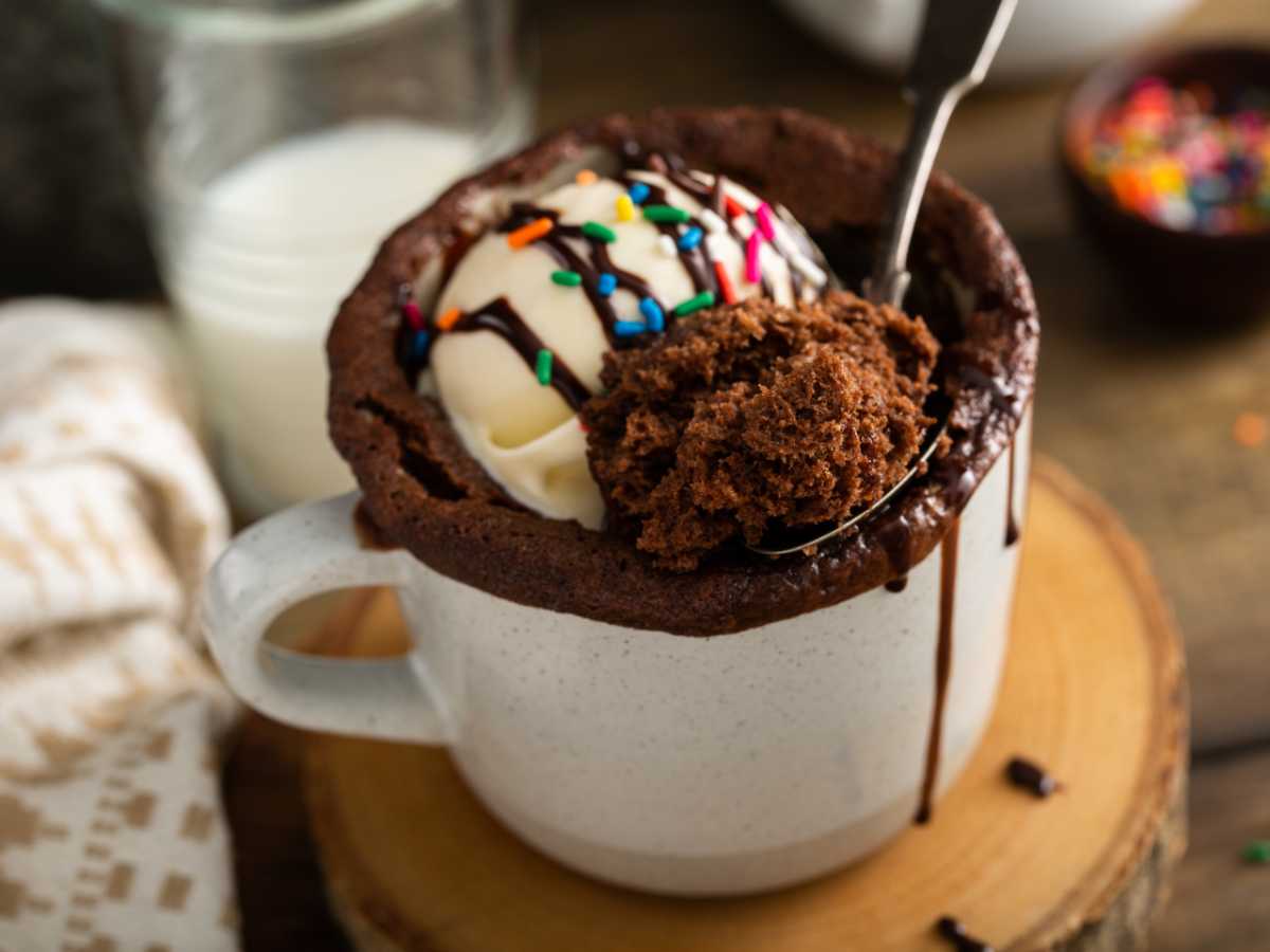 Brownie a la taza en microondas