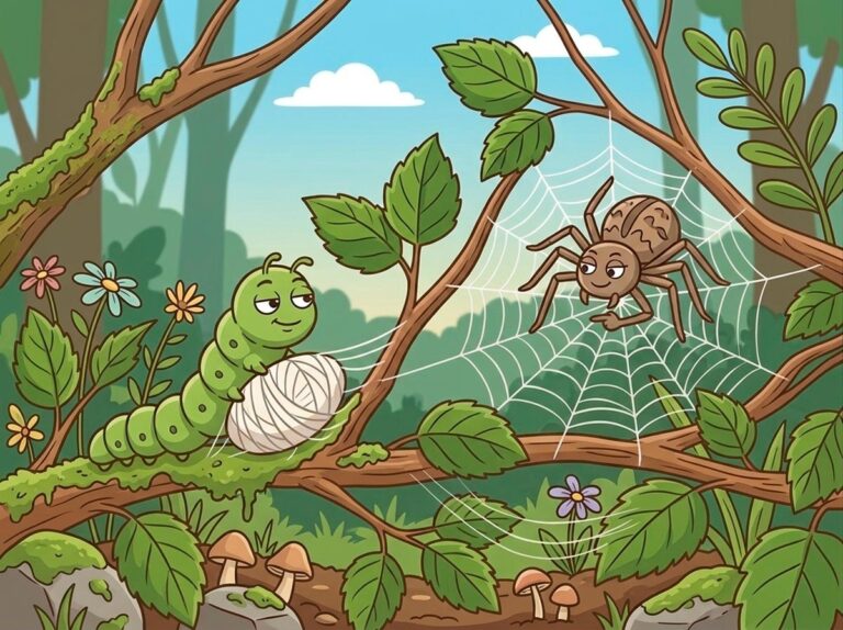 El gusano de seda y la araña fábula de Tomás de Iriarte