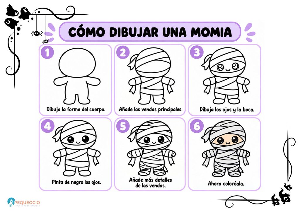 Cómo Dibujar Una Momia De Halloween Fácil