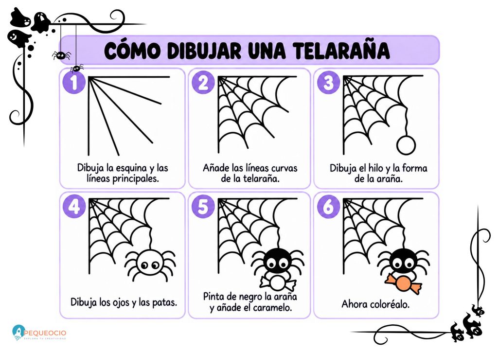 Como Dibujar Una Telaraña Fácil